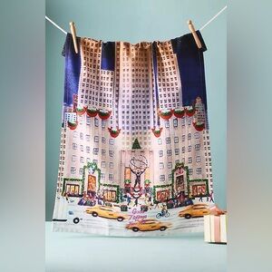New Anthropologie Christmas In The City New York City Cotton Dish Towel 21x28